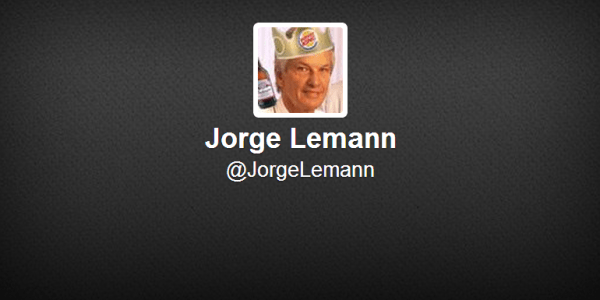 Faux profil Twitter de @JorgeLemann, propriétaire de Burger King
